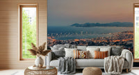 Wall mural of the Bay of Cannes featuring sky clouds and coastal nature