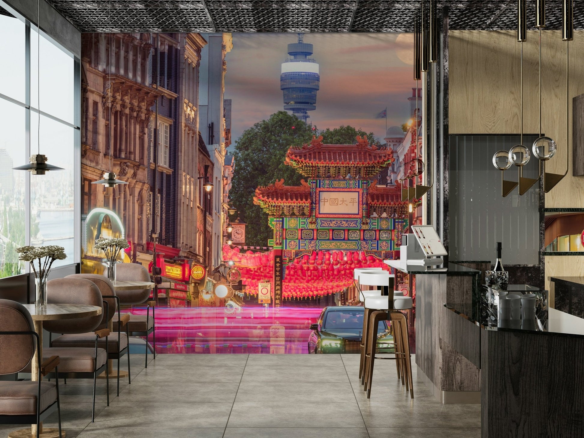 A bustling and lively city view
