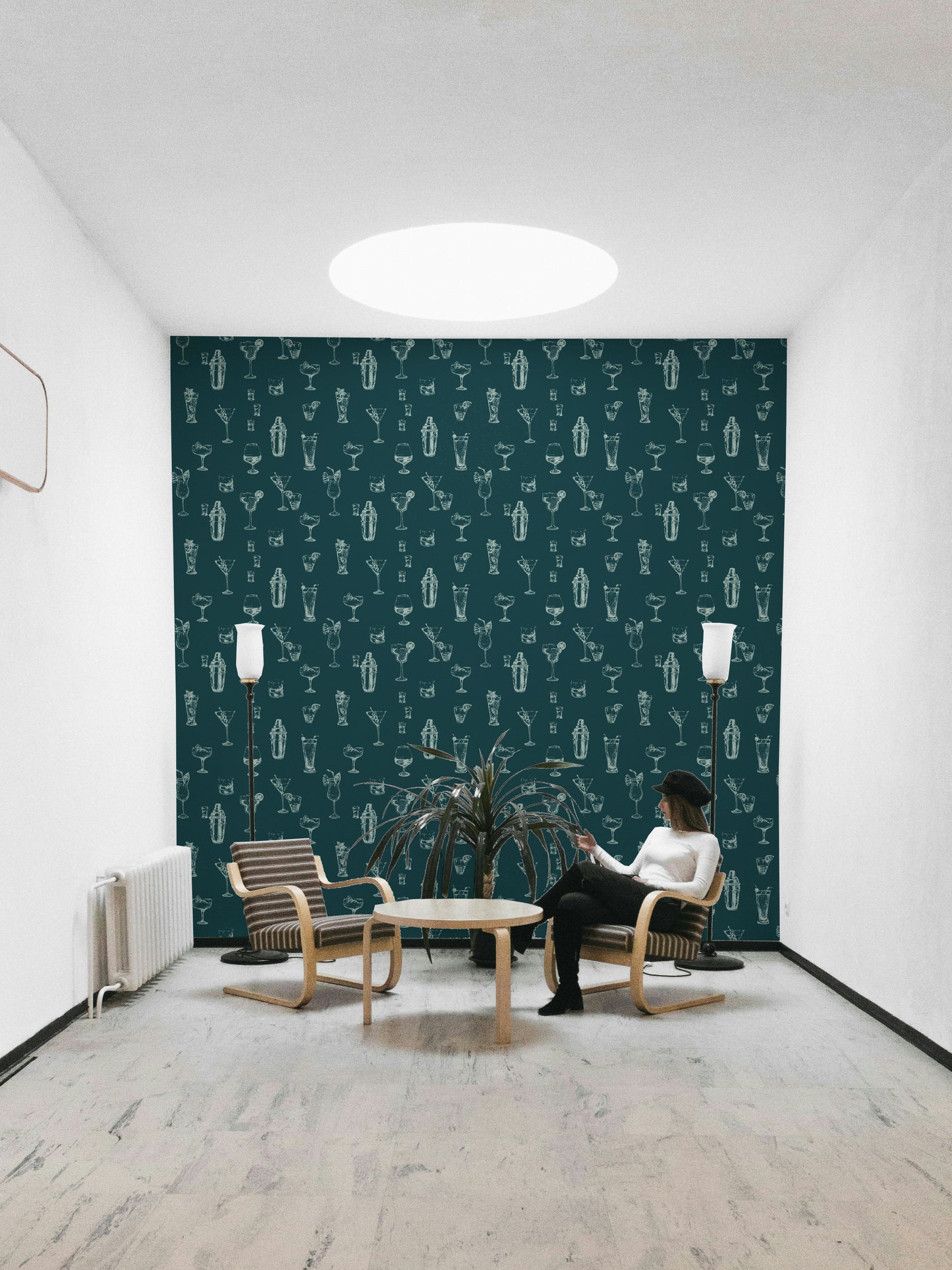 Cocktail-themed wallpaper with vibrant illustrations

