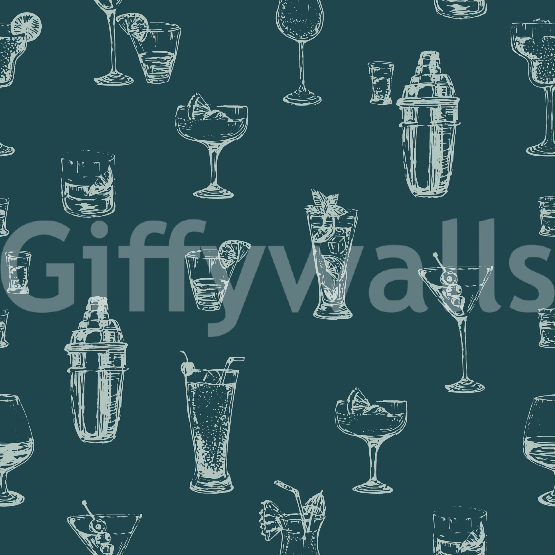 Contemporary cocktail wallpaper for lounge areas

