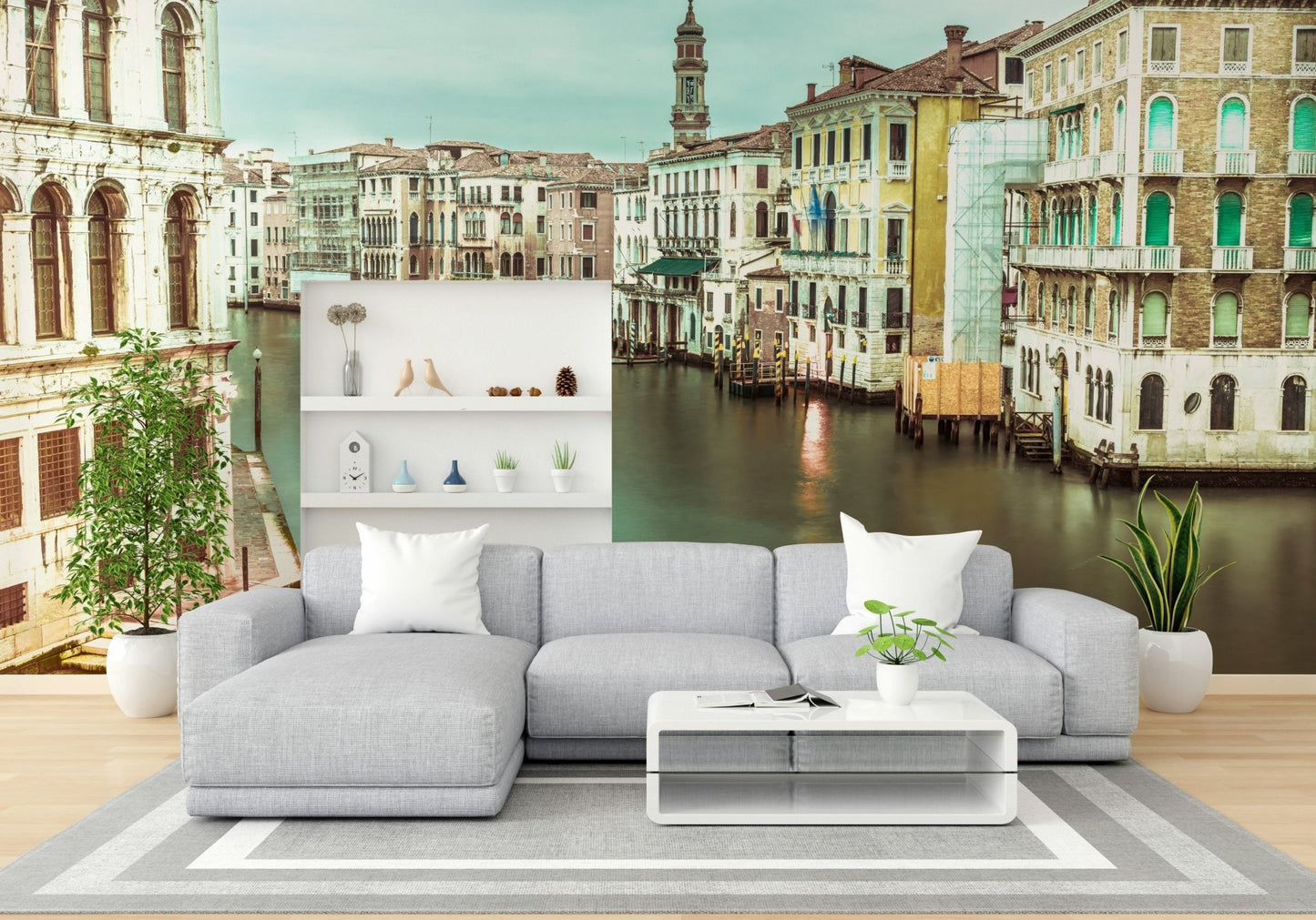 Grand Canal Wall Mural with Venetian buildings and waterway.

