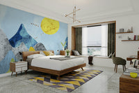 Sophisticated stone inspired wall coverings for a boutique style bathroom.