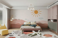 The Path to the Castle Wall Mural with forest trail and distant castle.

