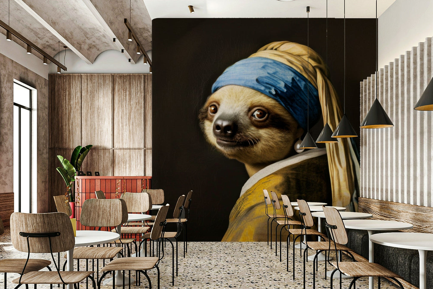 funny sloth art wallpaper

