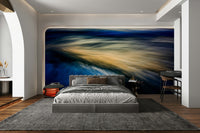 A calming water movement wallpaper mural that defines a space.

