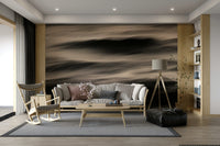 A graceful subtle pattern wall mural in cool, natural tones.

