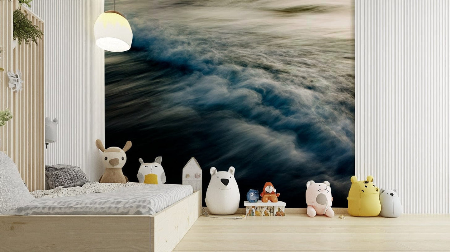 An artistic nature seascape mural for home decor.

