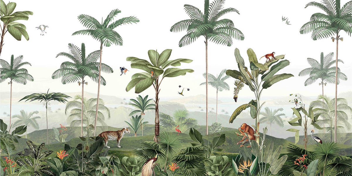 Thrilling Tropics Wall Mural Wallpaper in your room — zoomed