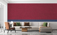 Tied thread fabric wallpaper for a soft, woven aesthetic.
