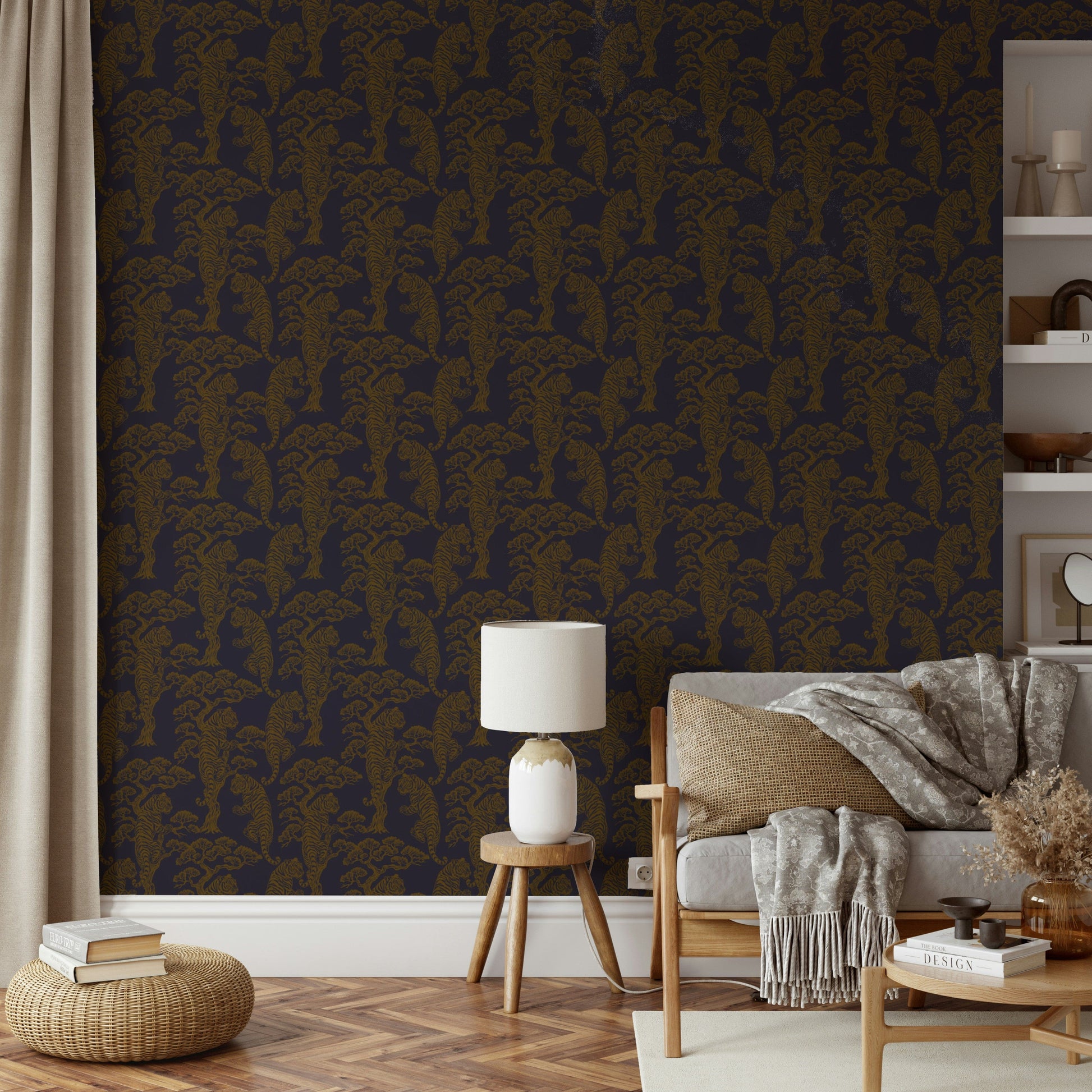 Tiger Dynasty classic mural wallpaper.