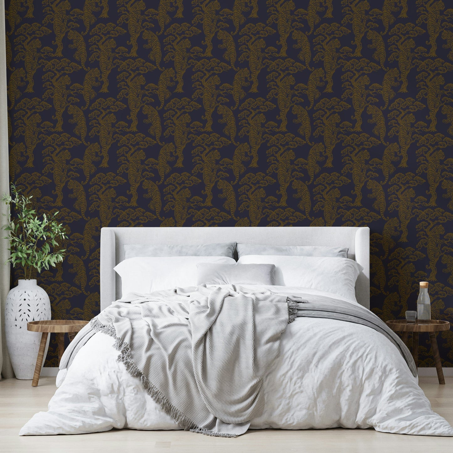 Tiger Dynasty artistic mural wallpaper.