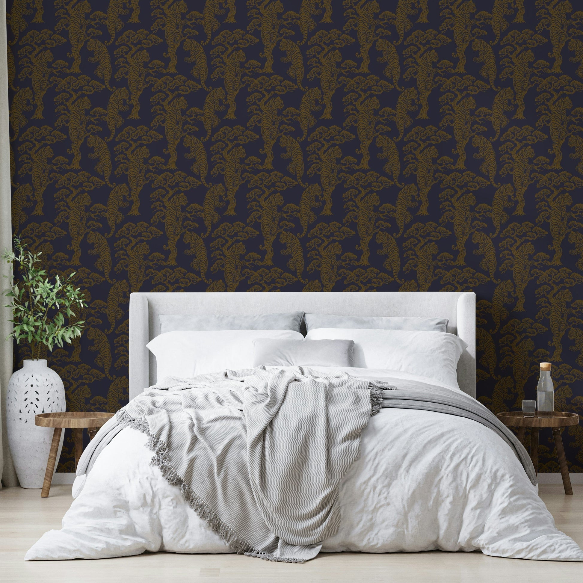 Tiger Dynasty artistic mural wallpaper.