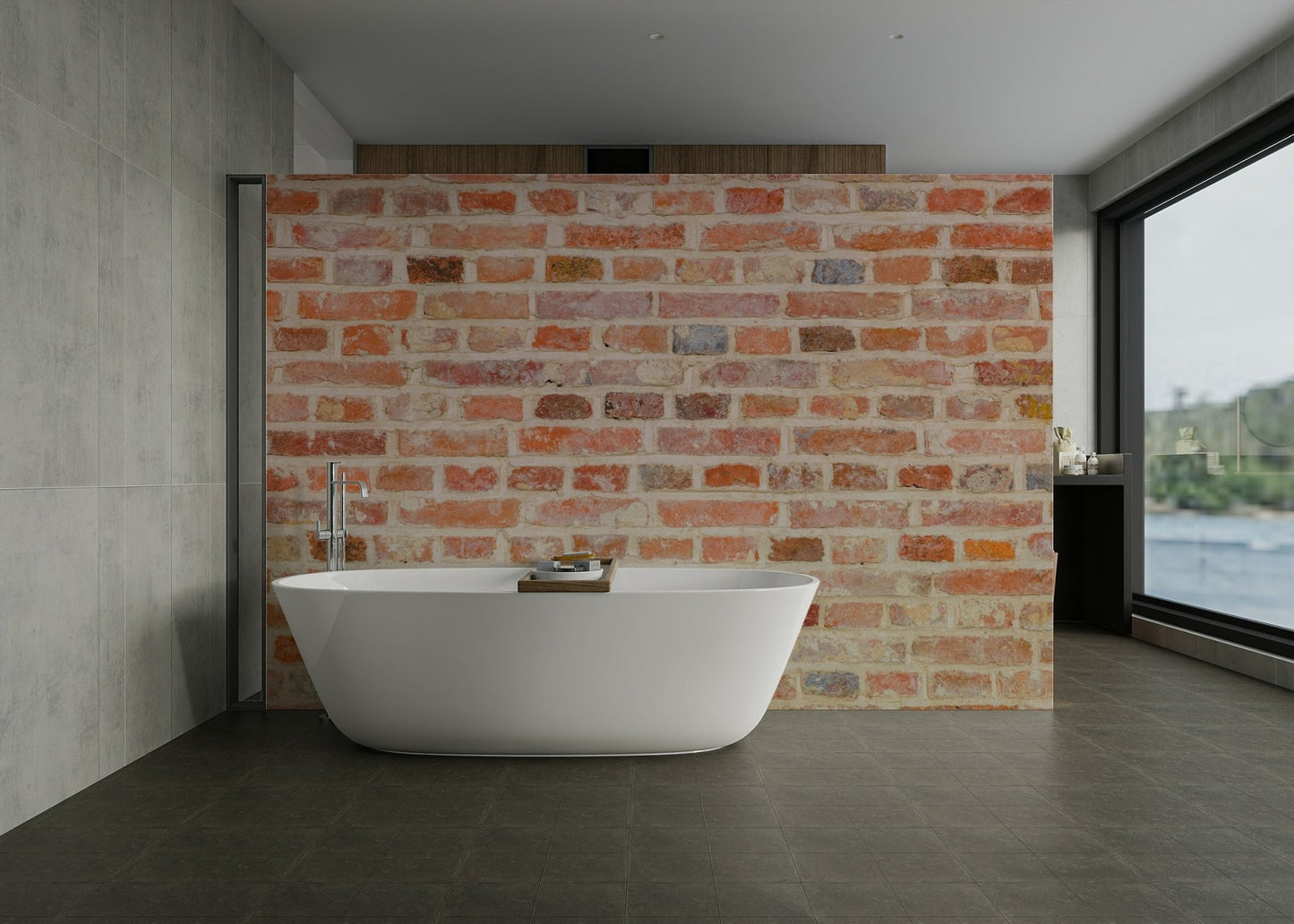 Timeless brick wall mural for a vintage industrial feel

