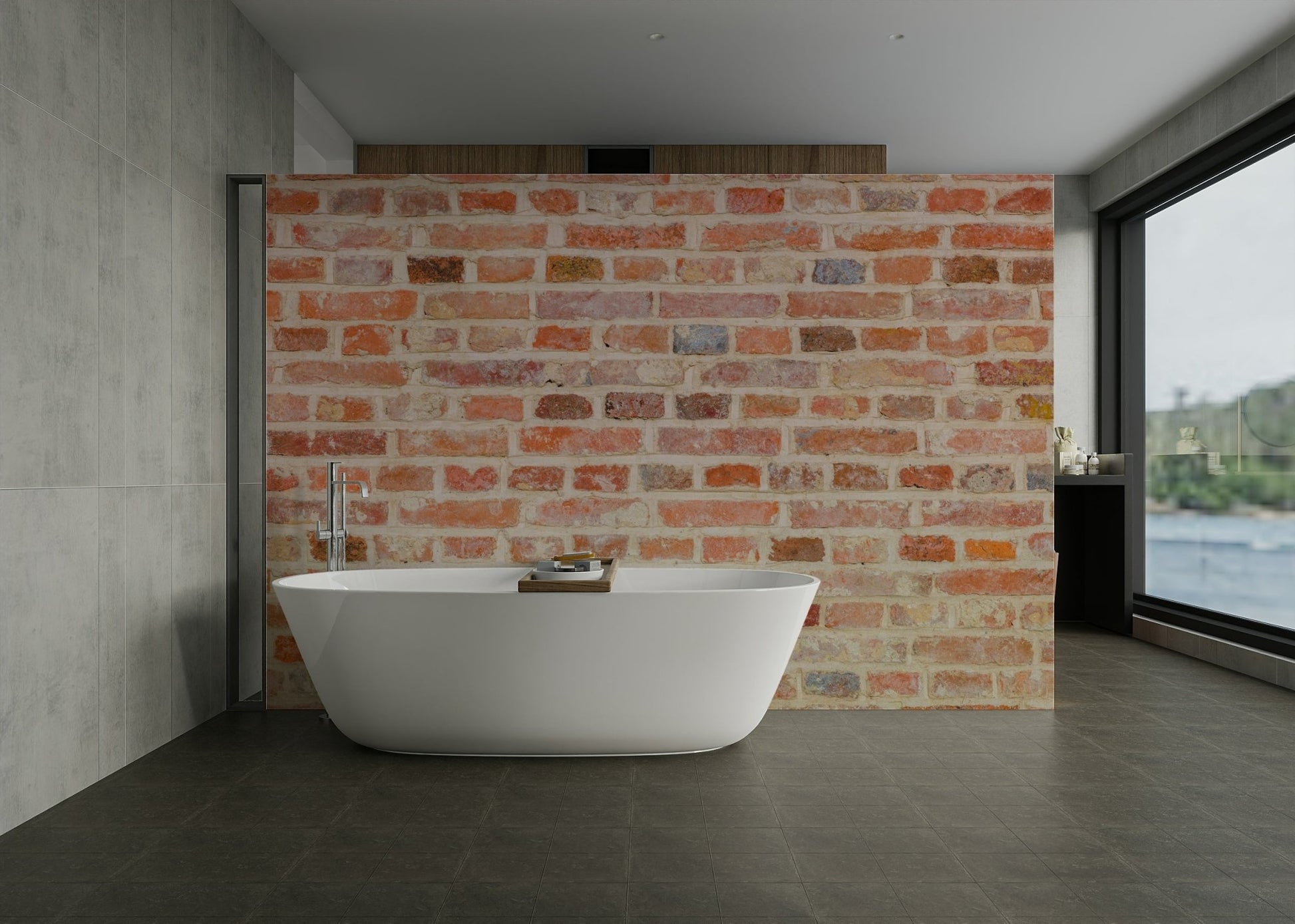 Timeless brick wall mural for a vintage industrial feel

