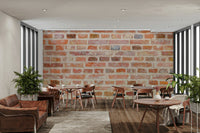 Vintage brick wall mural for an industrial chic vibe

