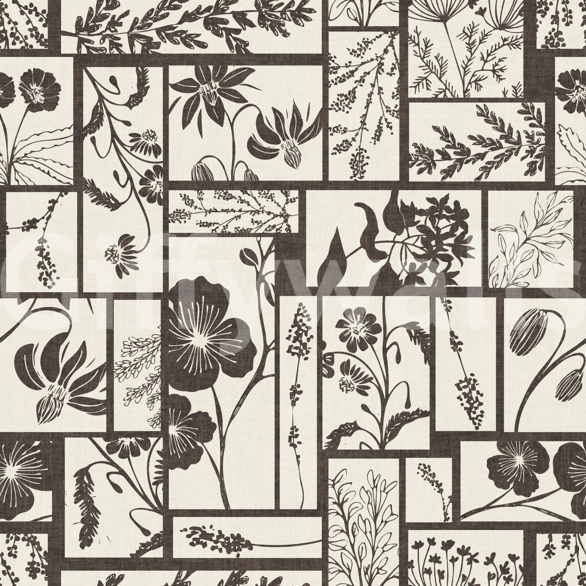 Nature inspired wallpaper with tile floral design