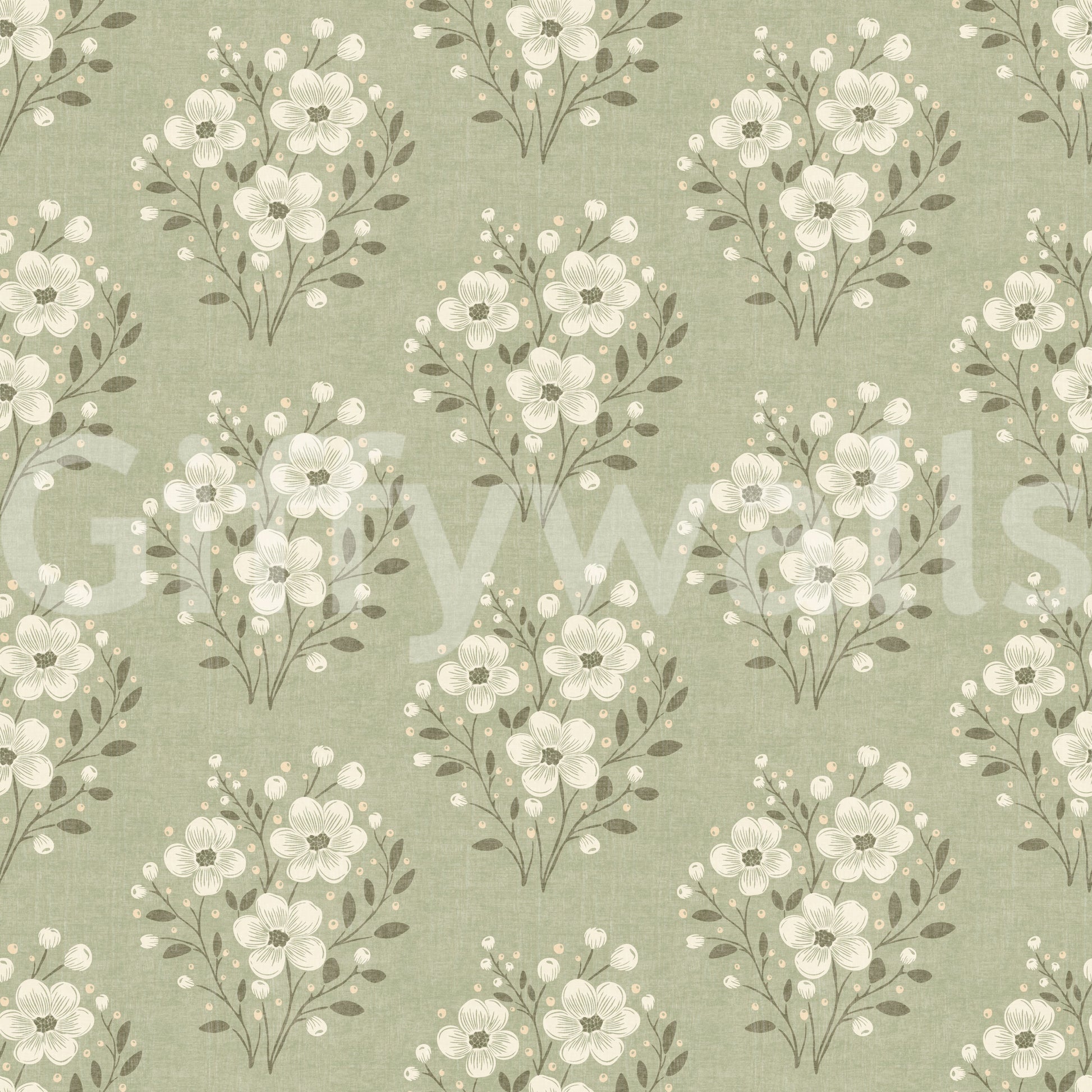 Delicate flower bouquets on green background

