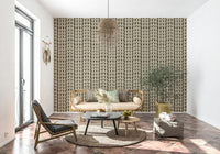 Vintage inspired floral repeat wallpaper in neutral tones