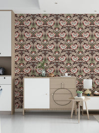 Timeless Garden – Rustic Red Wallpaper⁠