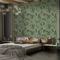 Timeless Ginkgo Garden mural for a bedroom.

