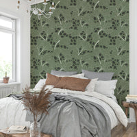 Timeless Ginkgo Garden mural for a living room.

