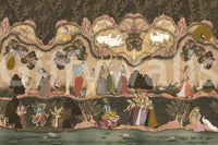 Vintage inspired Timeless Indian Serenade Wall Mural features forest fauna