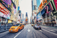 Times Square Hustle peel and stick wallpaper building architecture.