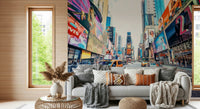 Cinematic city center Times Square Hustle wallpaper for walls.