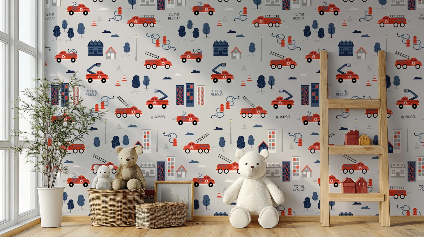 Adventure-themed wallpaper for nursery or playroom
