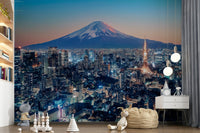 Cityscape wallpaper mural for small flat living room, modern décor