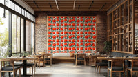 Tomato and cardinal bird mural wallpaper

