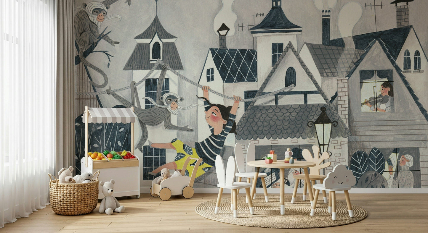 Town Swing Adventure Wall Mural -2663434