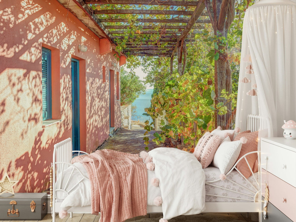 Traditional House in Alonissos wall mural for an exotic home decor feature.