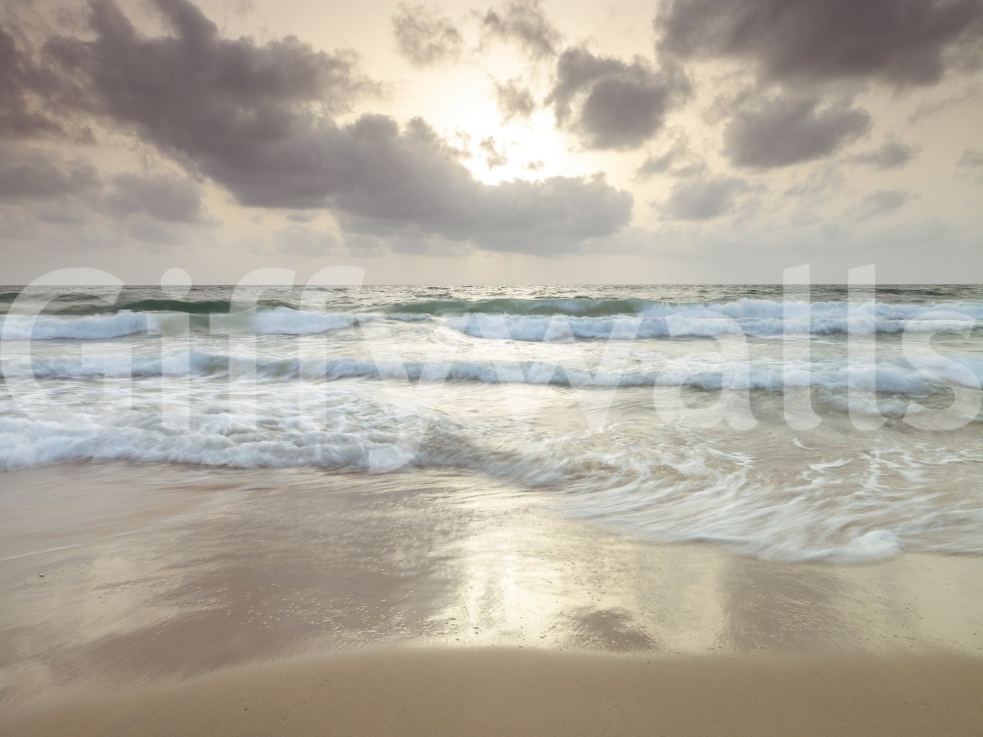 The wallpaper has a smooth, non-reflective matte finish.

