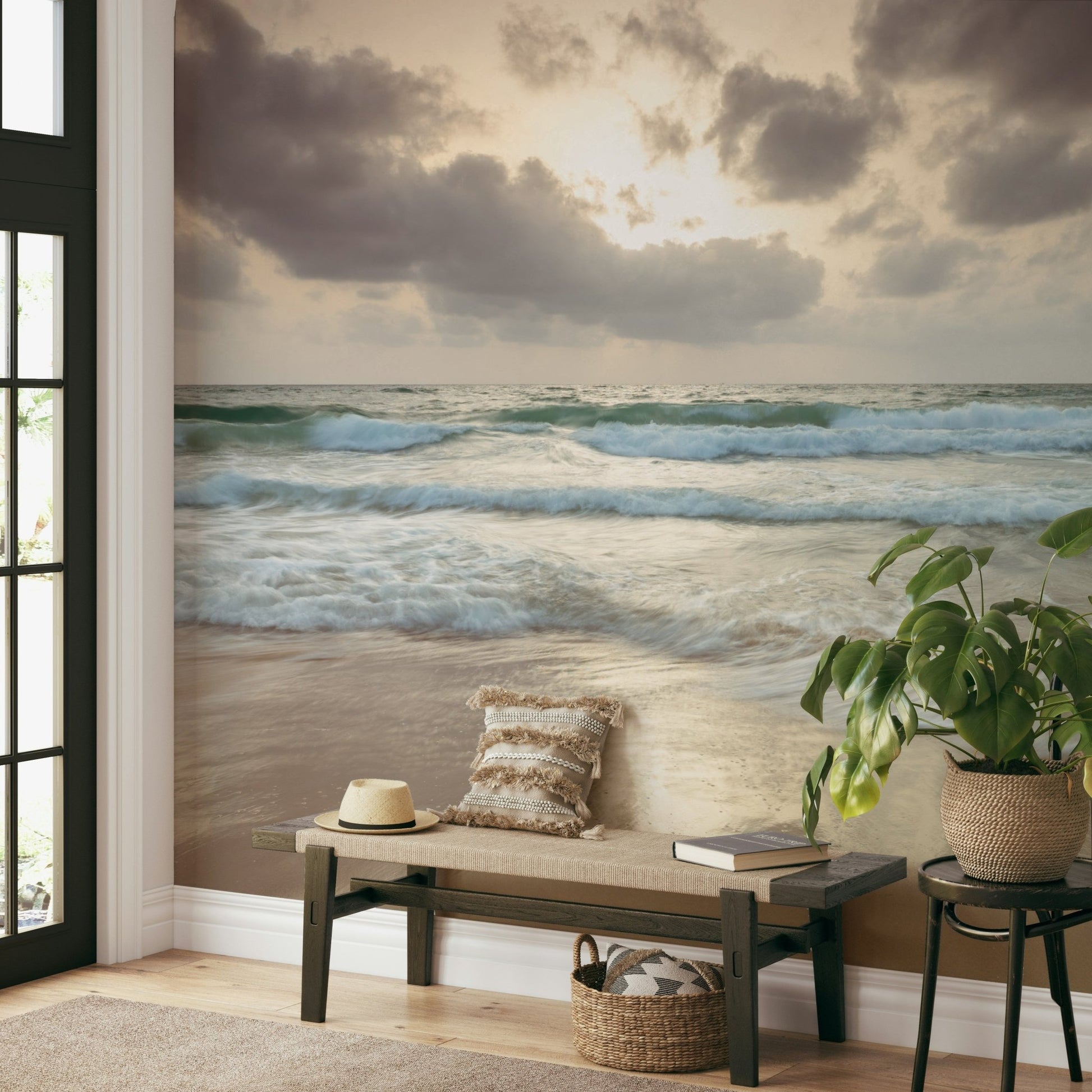 The room's lighting highlights the peaceful feel of the scene.

