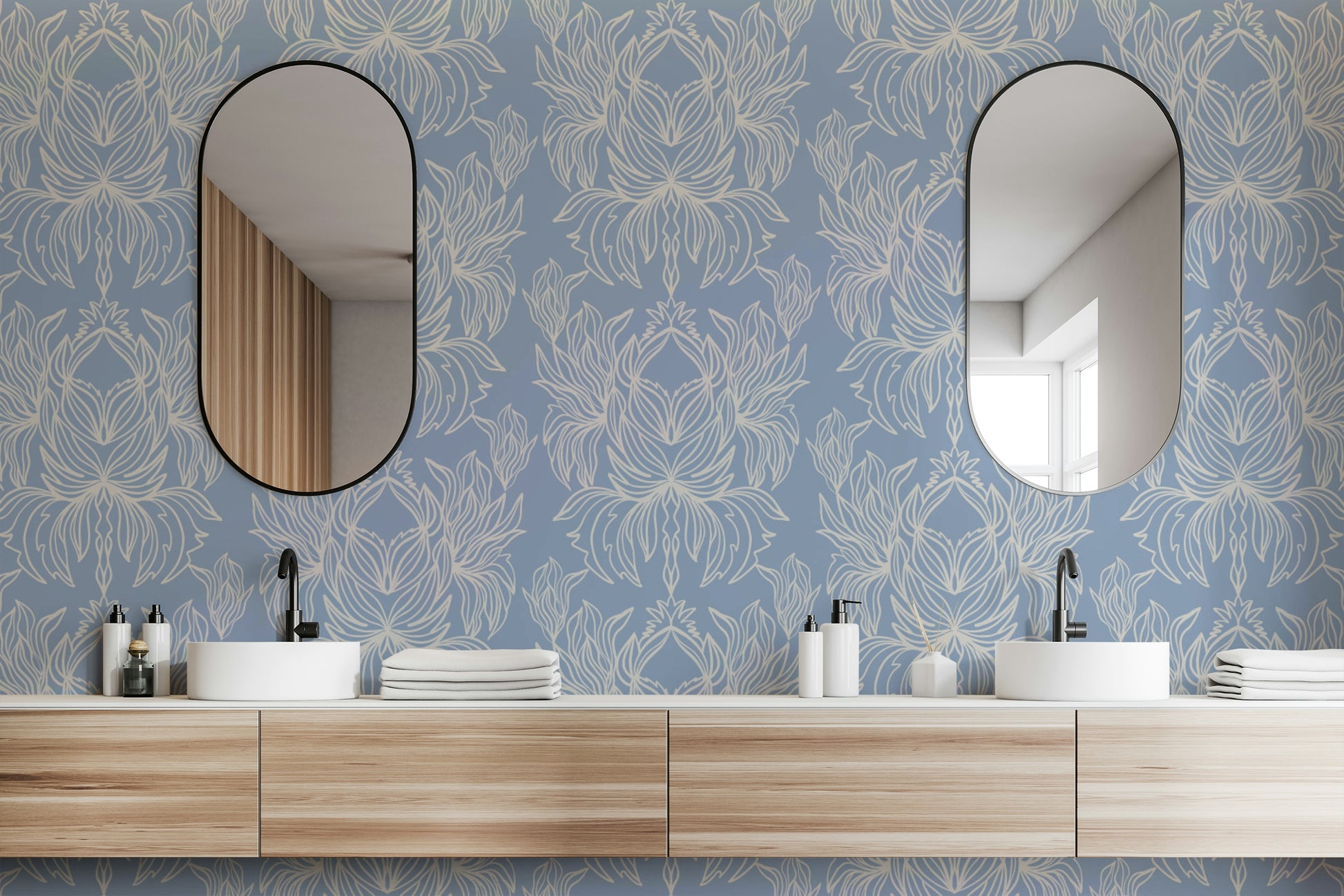 Gentle floral wallpaper for calm room decor


