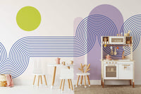 Wavy Line Tranquil Wall Mural Design

