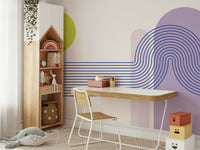 Curved Line Pattern Tranquil Wall Mural

