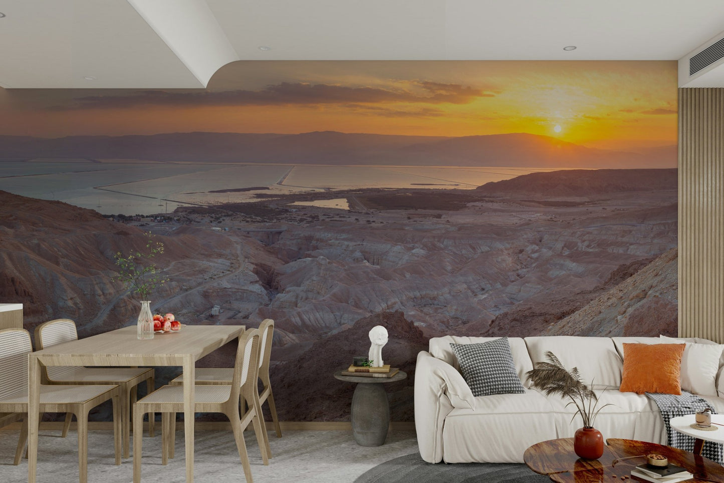 Serene desert landscape wallpaper design
