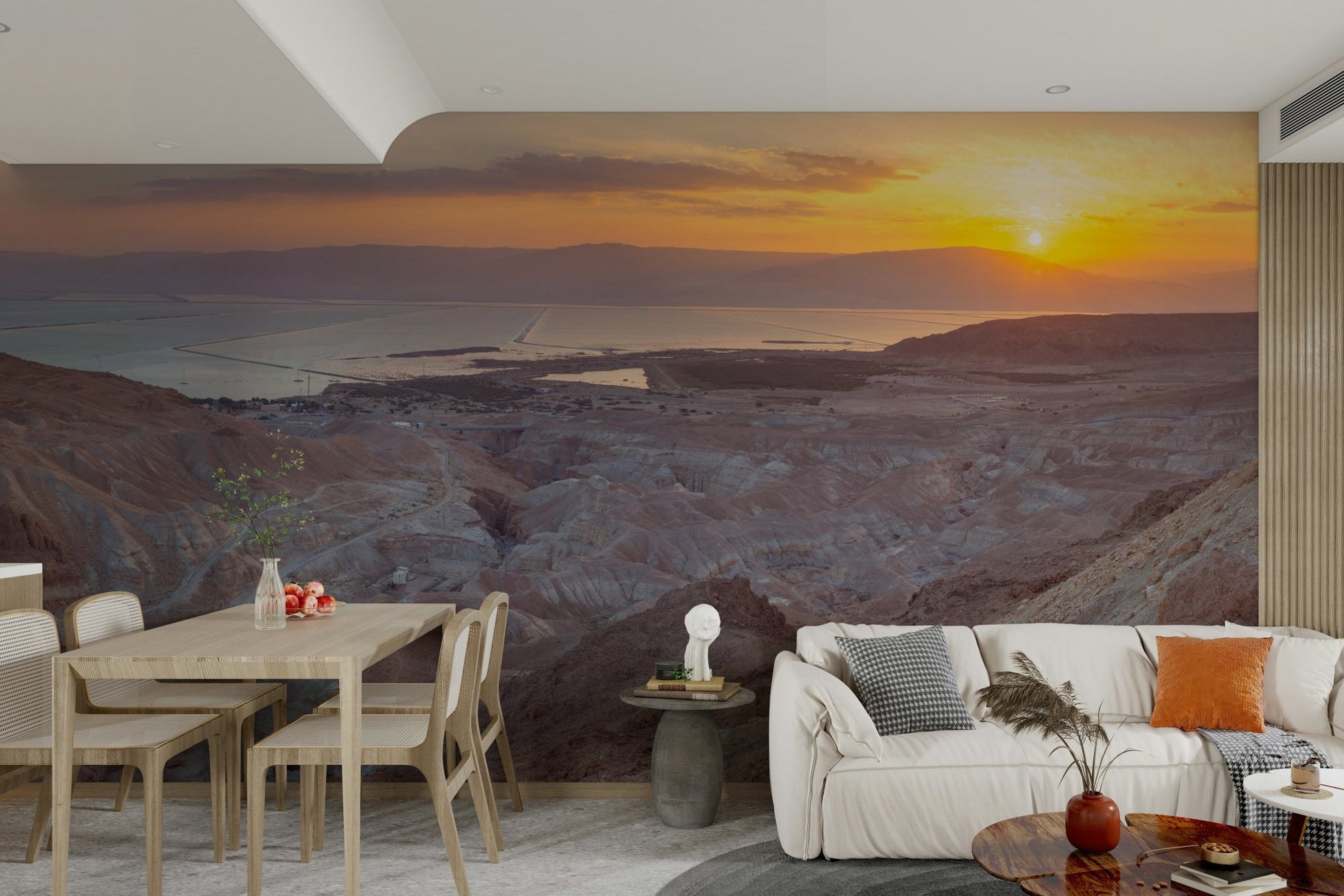 Serene desert landscape wallpaper design
