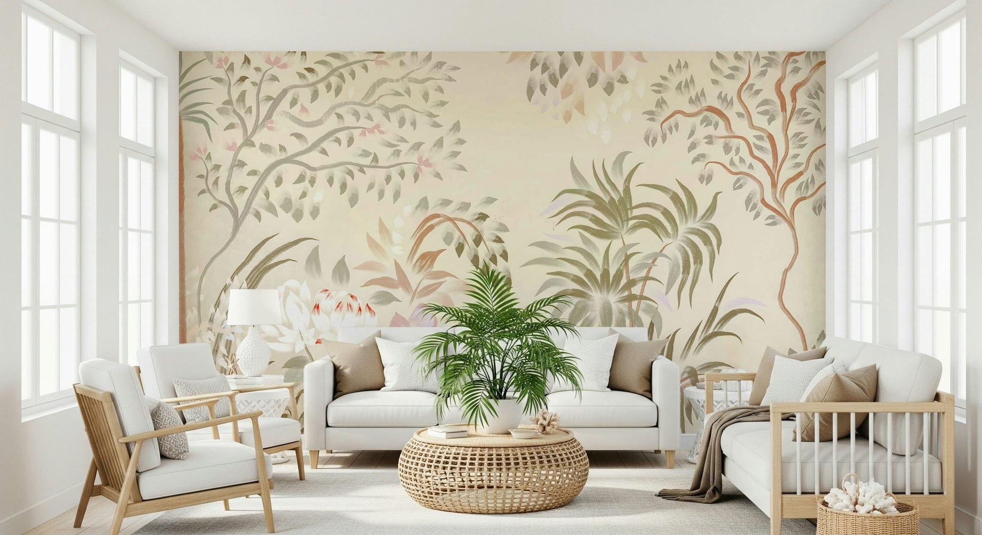 Gentle pink florals Garden Whispers poster captures romantic botanical artistry.