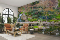 Wall mural of a serene Kyoto garden.

