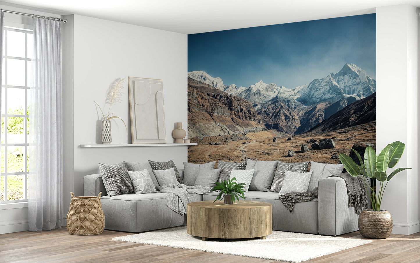 Massive snow mountain Peaks of Tranquility wall decoration boulders field