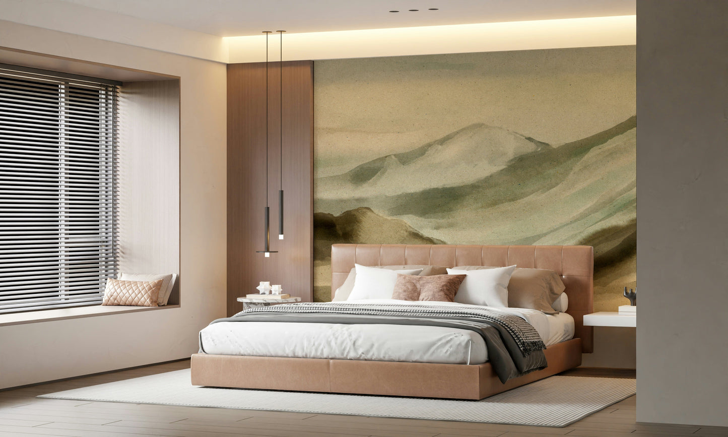 Watercolor Mountainscape Wall Mural -2874338