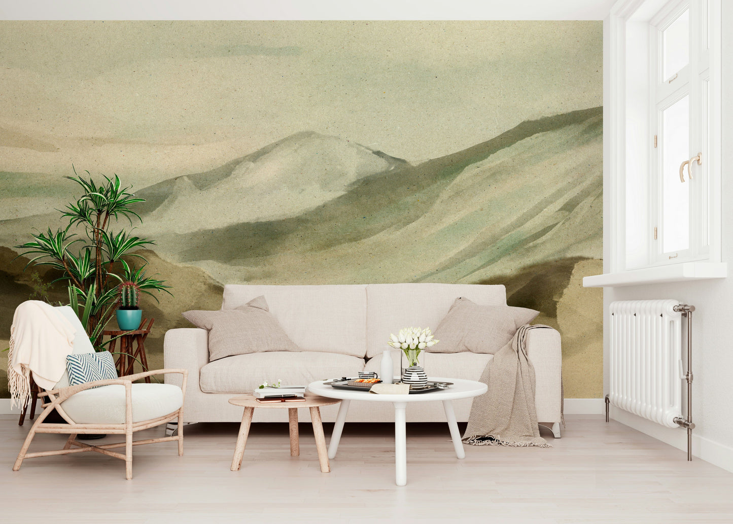 Watercolor Mountainscape Wall Mural -2874338