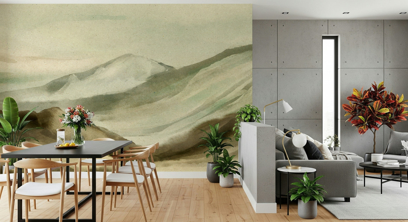 Watercolor Mountainscape Wall Mural -2874338