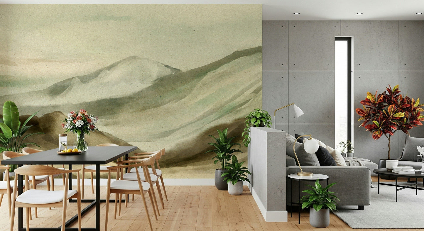Watercolor Mountainscape Wall Mural -2874338