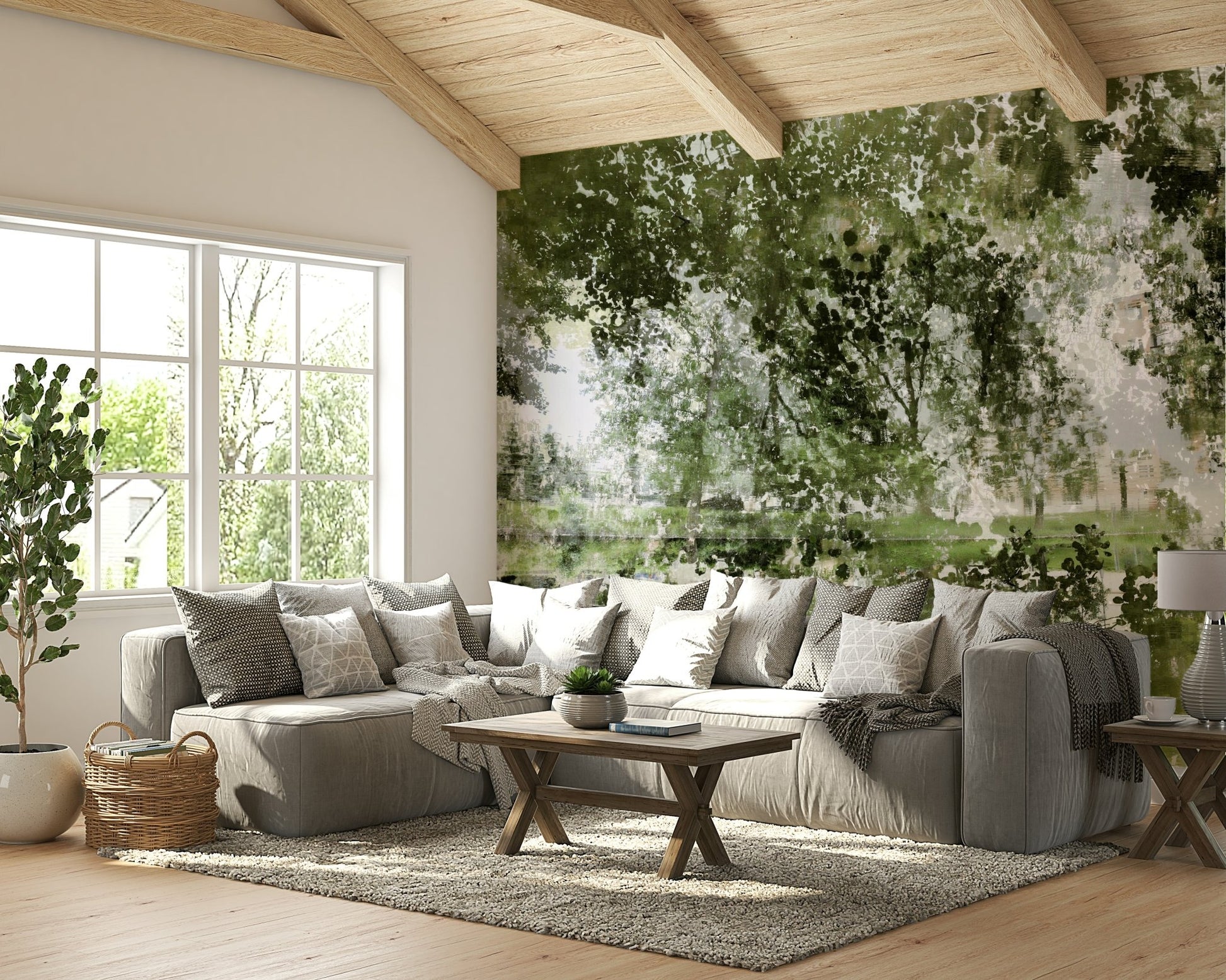 serene and abstract green design

