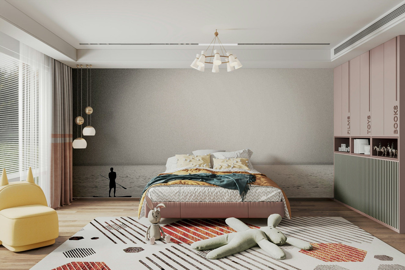 A beautiful Mediterranean sunset wallpaper mural over the sea.

