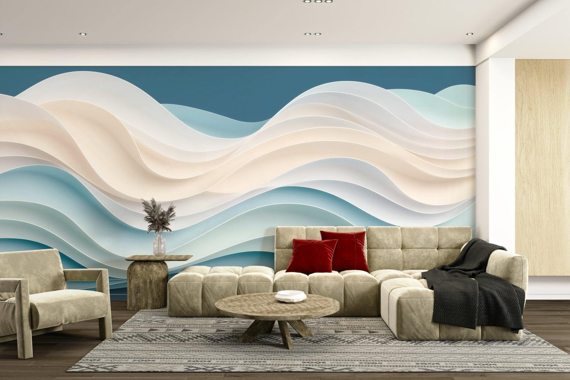 The sky is a soft, peaceful blue.

